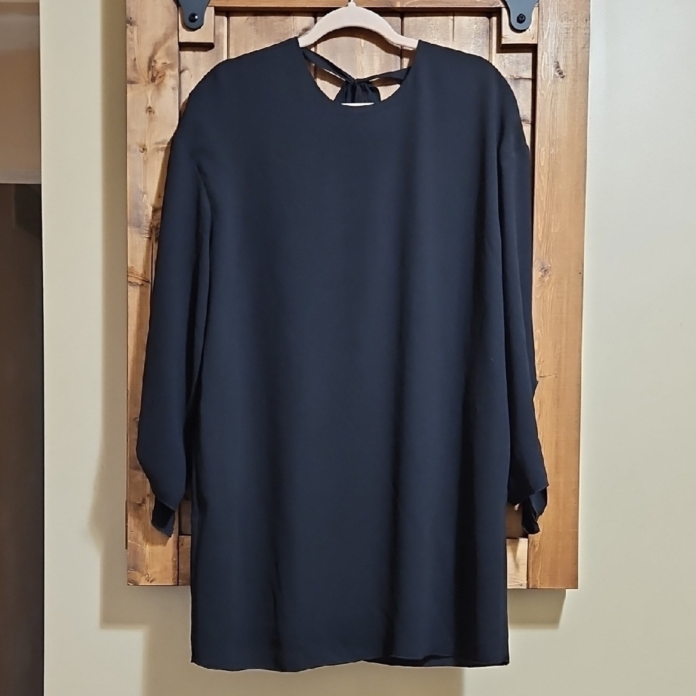 Wilfred Aritzia Charpont Black Crepe Mini Dress Size Medium